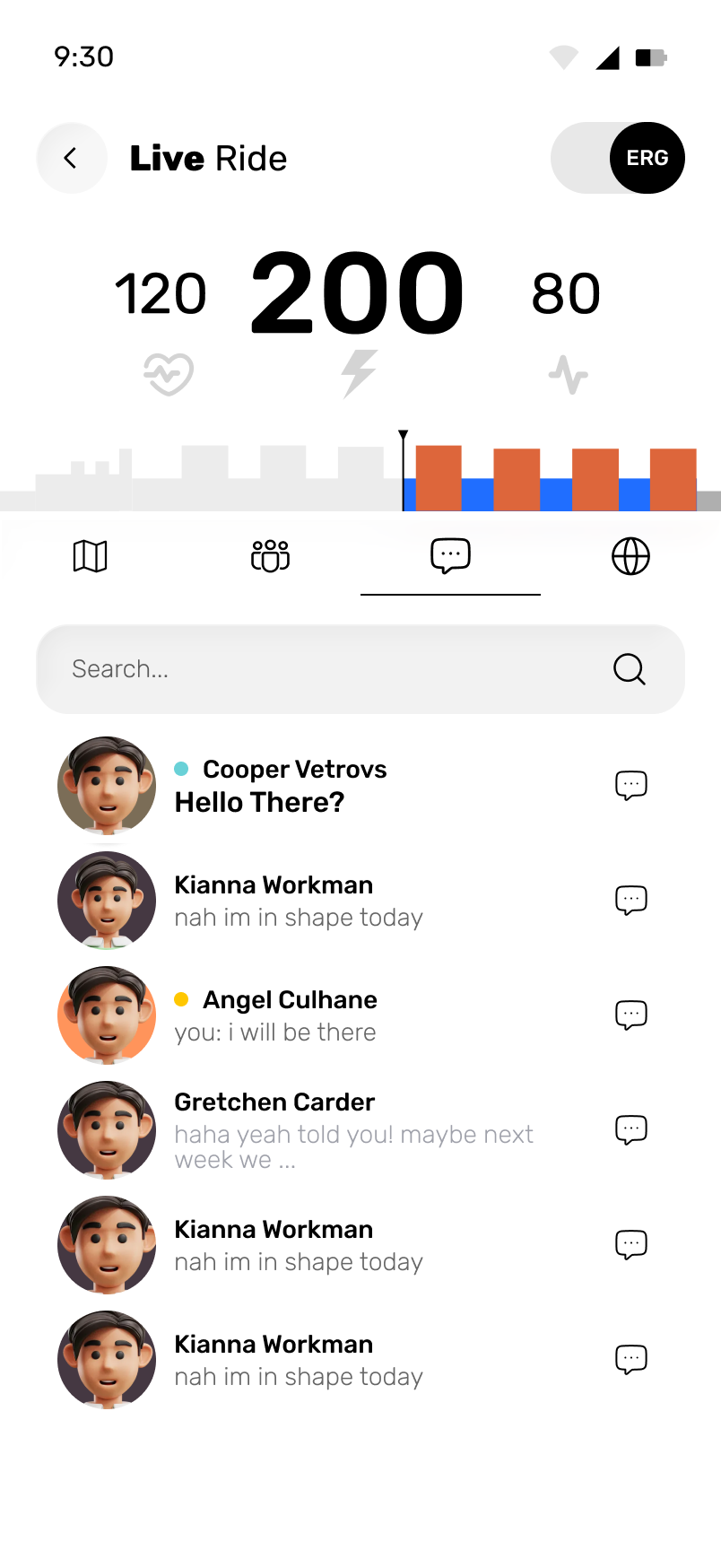 Live chat view